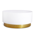 Dorset White Lacquer Finish Top And Metal Base Coffee Table