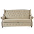 Ruedi Vegan Leather Sleeper Sofa in Beige