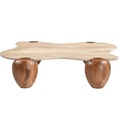 Lark Genuine Marble And Acacia Wood Coffee Table