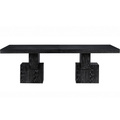 Annette 96" / 144" Black Oak Veneer Dining Table (3 Boxes)