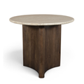 Palladia 36" Brown Travertine And Mango Wood Dining Table