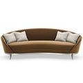 Main Event Caramel Velvet Kidney Sofa