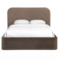 Marta Brown Interwoven Fabric Upholstered King Bed