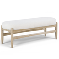 Callista Cream Faux Sheepskin Upholstered Bench