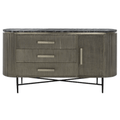 Everlyse Marble Top Silver Art Deco Oval Sideboard 59"