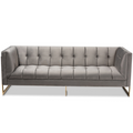 Ambra Luxe Velvet Button Tufted Sofa in Gray
