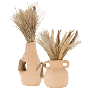 Set of 2 Terracotta & Twine Vase