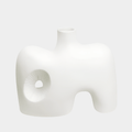 Mariner Ceramic Vase, Matte Off-White, 10"W x 8.5"H