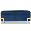 Parker Navy Blue Storage Ottoman