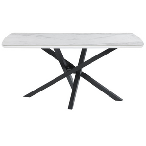 Paulita Dining Table in White and Gunmetal