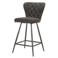Ashby Set of 2 Grey Swivel Counter Stools with Tufting
