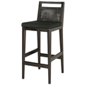 Darin II Bar Stool with Brown Rattan & Black Polyacrylic