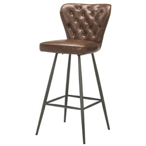 Aster Set of 2 Tufted Bar Stool in Brown