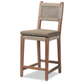 Heyna Transitional Counter Stool – Mahogany & Rope Design