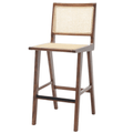 Hattie French Cane Barstool – Walnut Ash Wood & Rattan