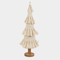 Fringed Cone with Wooden Base – 22" Festive Home Decor