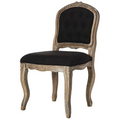 Eloise Set of 2 French Dining Chair in Black Linen