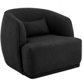 Steward Swivel Accent Chair in Boucle Black