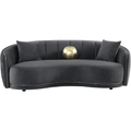 Brookside Velvet Upholstered Curved Sofa