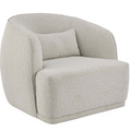 Steward Swivel Accent Chair in Boucle Beige