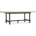 Ciao Bella 84in Trestle Table – Black Base & Flaky White Top