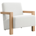 Fitzroy Boucle Accent Arm Chair – Ivory, Modern & Minimalist