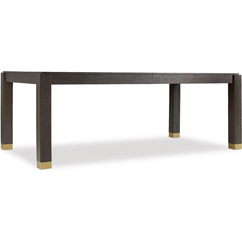 Curata Rectangle Dining Table with Leaves & Brass Feet