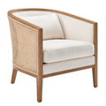 Tillman Accent Chair in Natural with Rattan Frame and Pillow