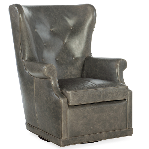 Mai Wing Swivel Club Chair – Bellaire Leather Accent Chair