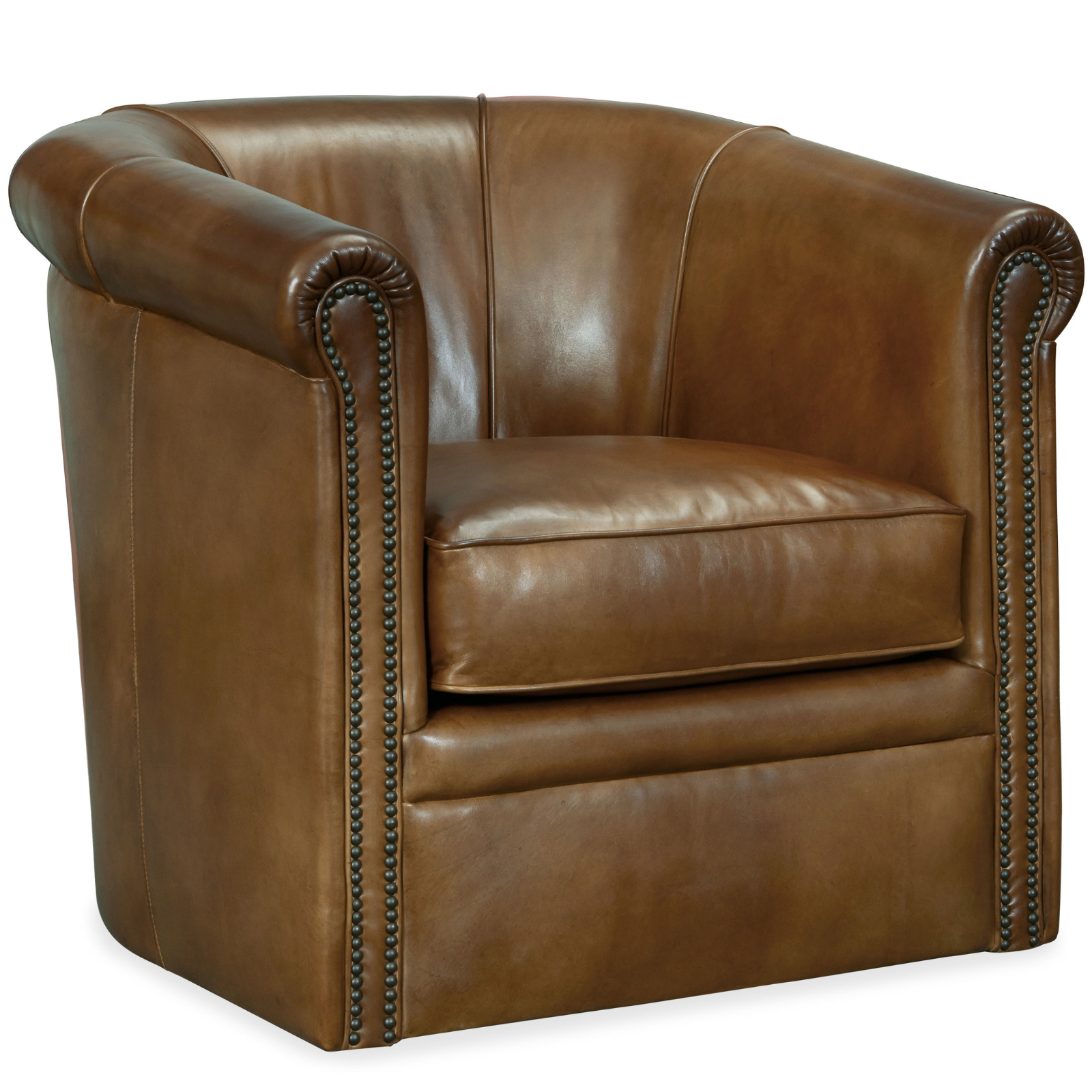 Axton Swivel Leather Club Chair