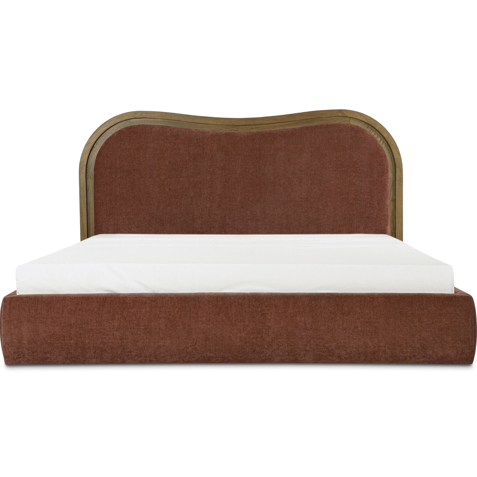 Camilla Chestnut Wave Bed – Art Deco Upholstered Frame
