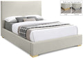 Della Linen Textured Fabric Upholstered Queen Bed