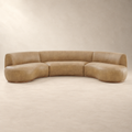 Rialta 3 Piece Curved Vegan Leather Sectional Sofa