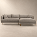 Zoya Right-Facing Down Filled Overstuffed Boucle Sectional Sofa