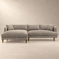 Zoya Left-Facing Down Filled Overstuffed Boucle Sectional Sofa