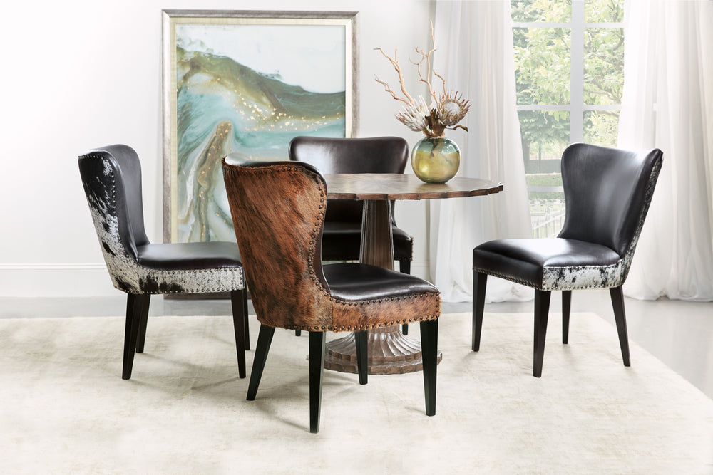 Kale Accent Chair – Leather Wingback with Silver Nailheads