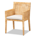 Karis Natural Wood and Rattan Dining Chair