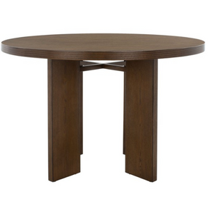 Calamaria Round Wood Dining Table in Medium Oak