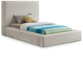 Dulcina Linen Textured Fabric Upholstered Twin Bed