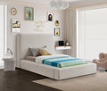 Dulcina Linen Textured Fabric Upholstered Twin Bed
