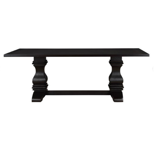 Parkins Double Pedestals Dining Table Rustic in Espresso Rossi Furniture