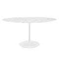 Lippa 60" Oval Faux Marble Dining Table