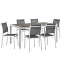 Shore 7 Piece Outdoor Patio Aluminum Dining Set