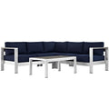 Shore 4 Piece Outdoor Patio Aluminum Sectional Sofa Set