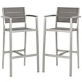 Shore Outdoor Patio Aluminum Bar Stool Set of 2
