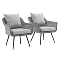 Endeavor Outdoor Patio Wicker Rattan Armchair Set of 2
