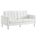Loft Tufted Vegan Leather Loveseat