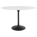 Lippa 48" Oval Faux Marble Dining Table