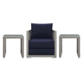 Aura 3 Piece Outdoor Patio Wicker Rattan Set