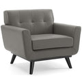 Engage Top-Grain Leather Living Room Lounge Accent Armchair